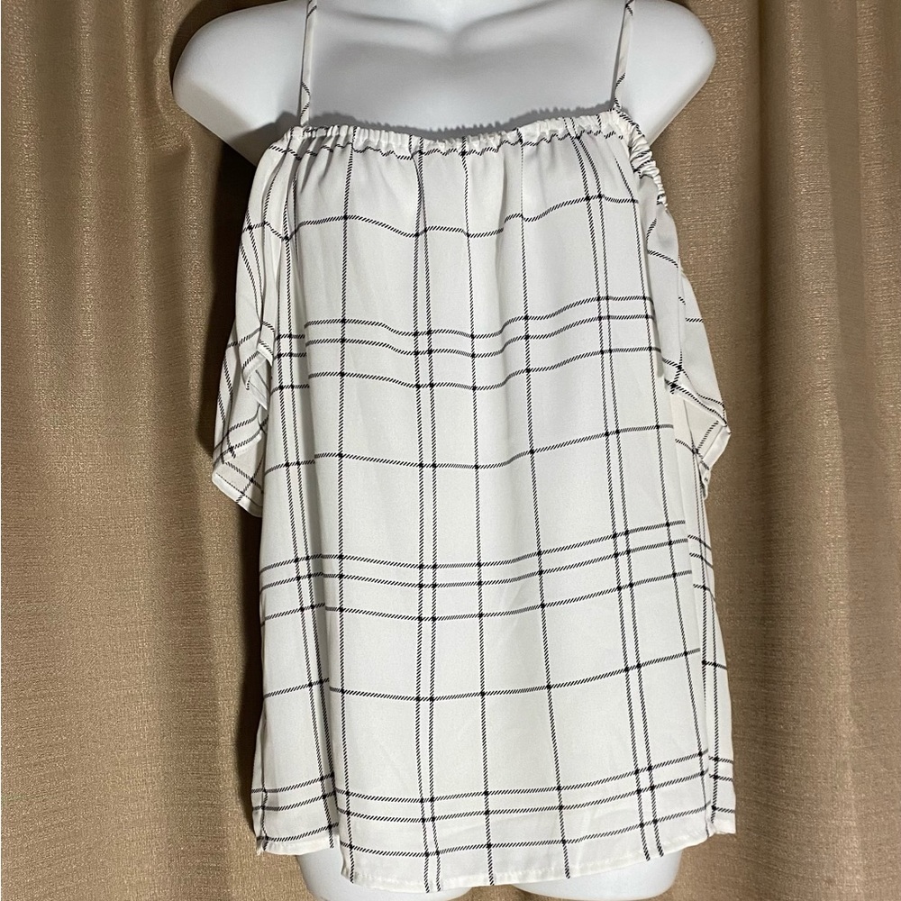 NWT Pleione cold shoulder blouse with adjustable straps